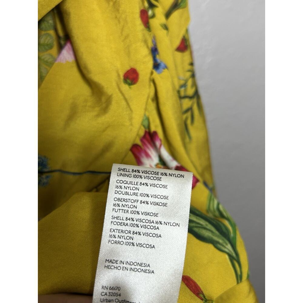 Anthropologie Yellow Floral Ruffle Mini Dress - Picture 6 of 11